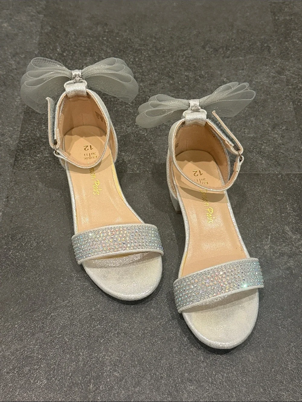 Girls silver heels